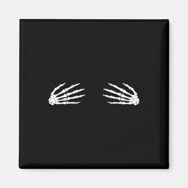 Imán Halloween Fall Scary Skeleton Skull Hand (Frente)