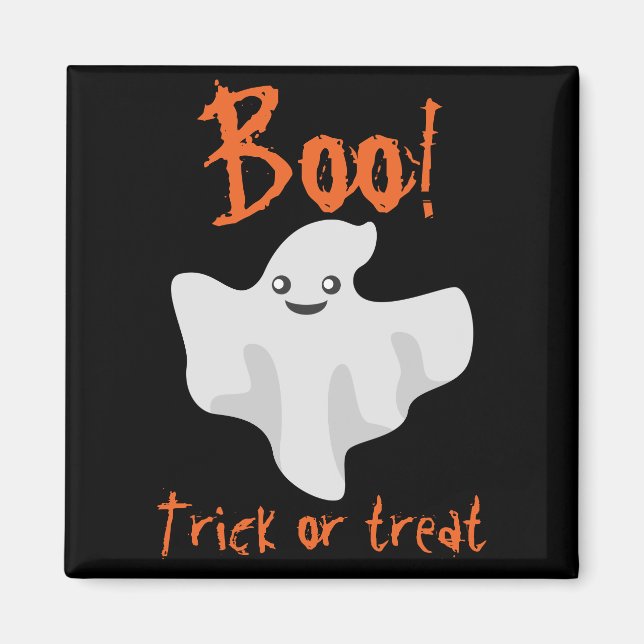 Imán ¡Halloween Fantasma Boo! Truco o trato (Frente)