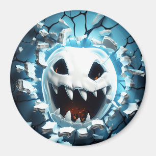 Imán Halloween Fantasma Crackeado De Halloween 3D