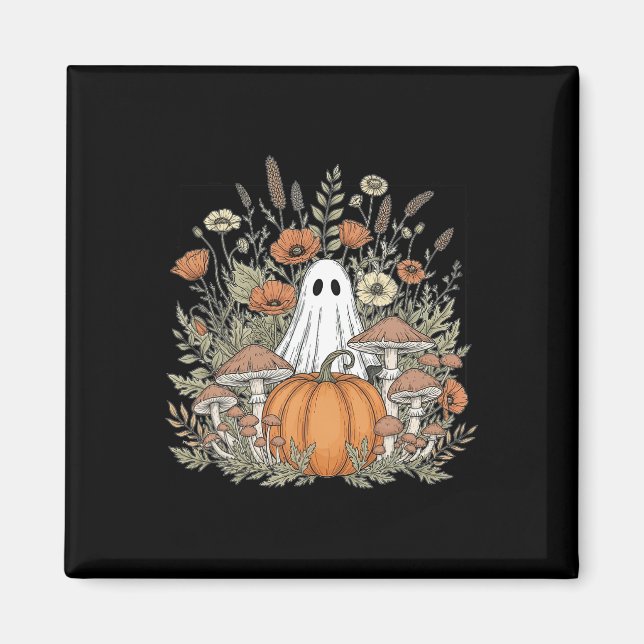 Imán Halloween Fantasma Fantasma Temporada Retro Boho F (Frente)