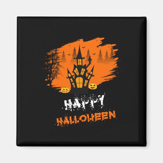 Imán Halloween Feliz cumpleaños de Halloween (Frente)