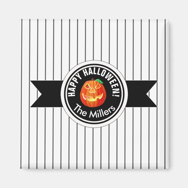 Imán Halloween feliz ID de calabaza 212 (Frente)