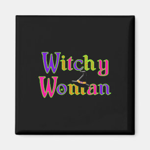 Imán Halloween Fun Witch Witchy Woman Trick Trek