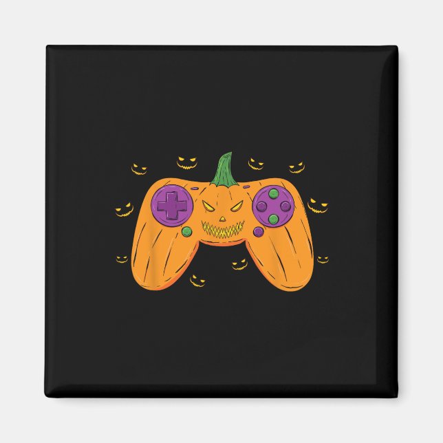 Imán Halloween Gamer disstume calabaza temerosa hombres (Frente)