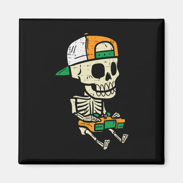 Imán Halloween Gaming Skeleton Costume Gamer Niños (Frente)