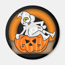 Imán Halloween Ghost Round Magnet