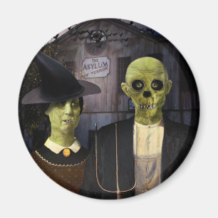 Imán Halloween gótico americano