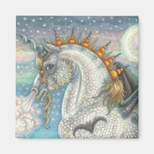 IMÁN HALLOWEEN GÓTICO UNICORN CON ALAS DE MADERA, CABAL