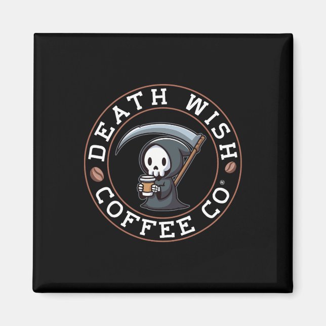 Imán Halloween Grim Reaper Bebe Café Death Wish C (Frente)