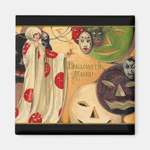 Imán Halloween hace frente - a art déco