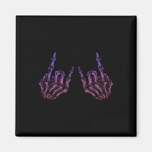 Imán Halloween Halloween Retro del esqueleto del rock d