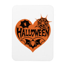 Imán Halloween Heart, Orange Heart Shape, Spider Web