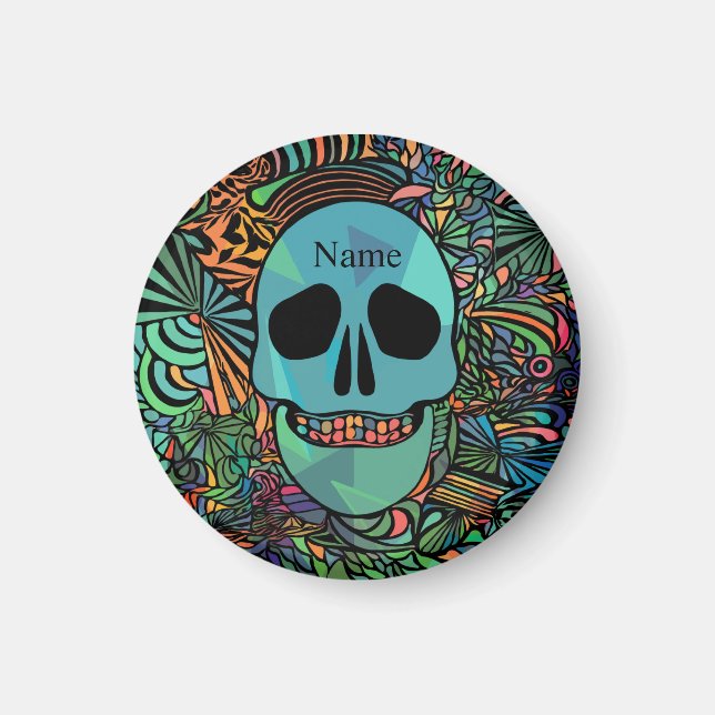 Imán Halloween Hippie Skull Thunder_Cove (Frente)