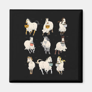 Imán Halloween Horse Ghost Boo Ropa De Calabaza Para Ho