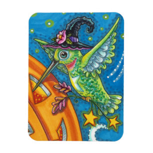 IMÁN HALLOWEEN HUMMINGBIRD & JACK O LANTERN WHIMSY MAGN