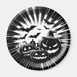 Imán Halloween in black and white