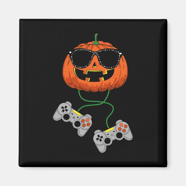 Imán Halloween Jack O Lantern Gamer Niños Hombres Diver (Frente)