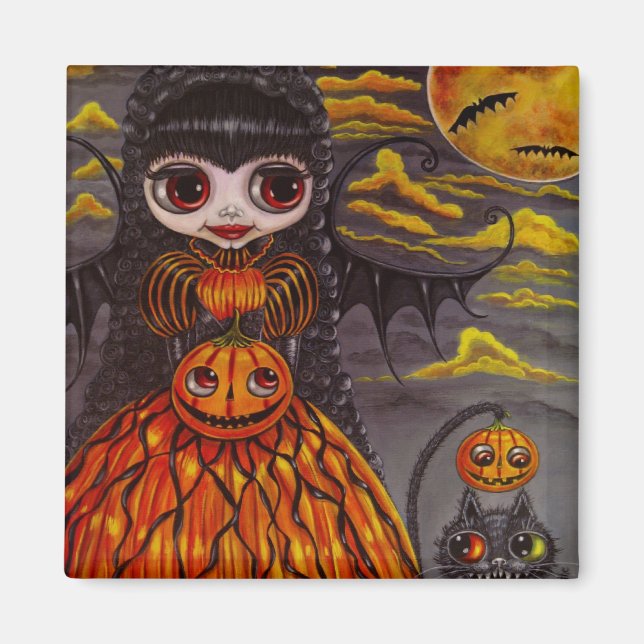 Imán Halloween Kitty Cat Fairy (Frente)
