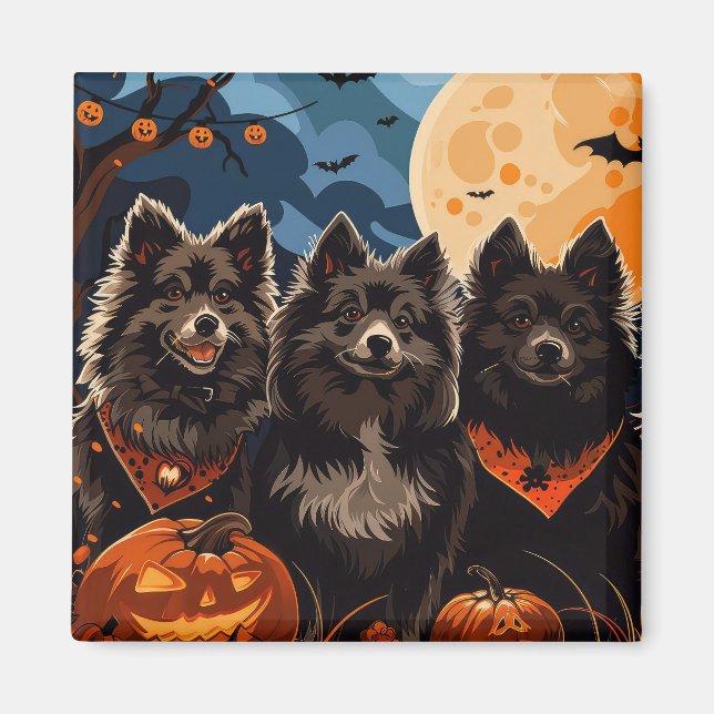 Imán Halloween Lapphund finlandés Spooky (Frente)