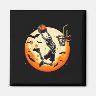 Imán Halloween masculino esqueleto Baloncesto Halloween