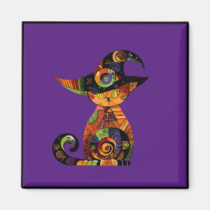 Imán Halloween/mística/gato/otoño
