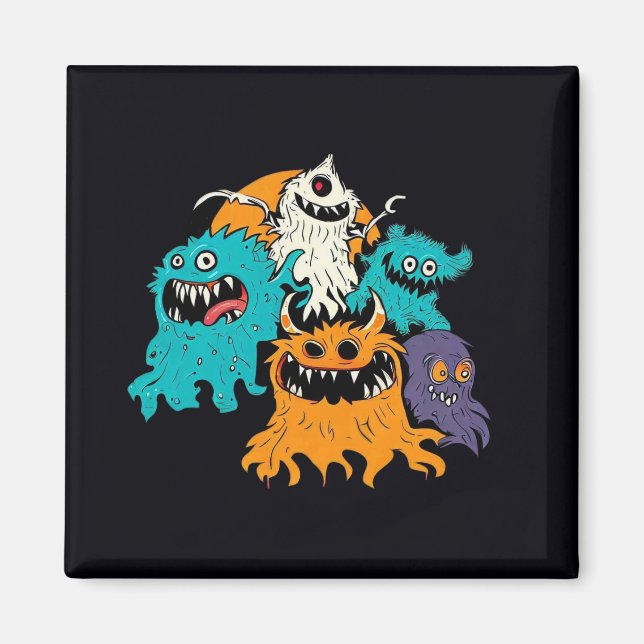 Imán Halloween/Monster/Octubre/Otoño (Frente)