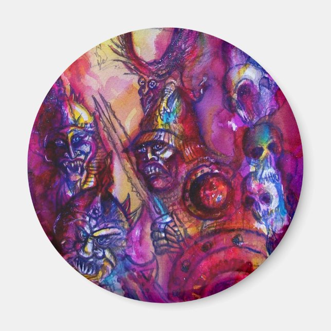 Imán HALLOWEEN MONSTERS / Fantasía DE LA GUERRA DE ORK (Frente)