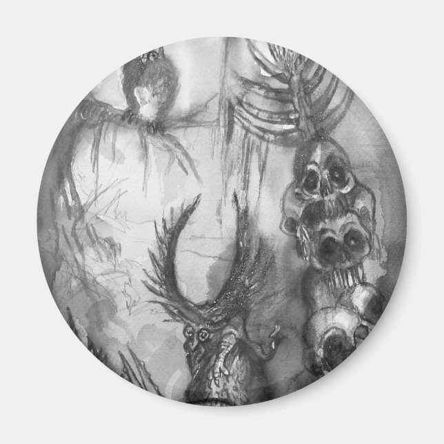 Imán HALLOWEEN MONSTERS / Fantasía DE LA GUERRA DE ORK (Frente)