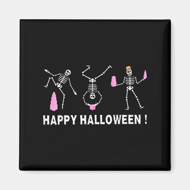 Imán Halloween Montessori Teacher Skeleton Dancing Educ (Frente)