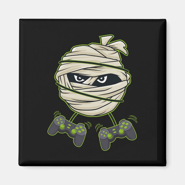 Imán Halloween Mummy Video Gamer Controla a niños (Frente)