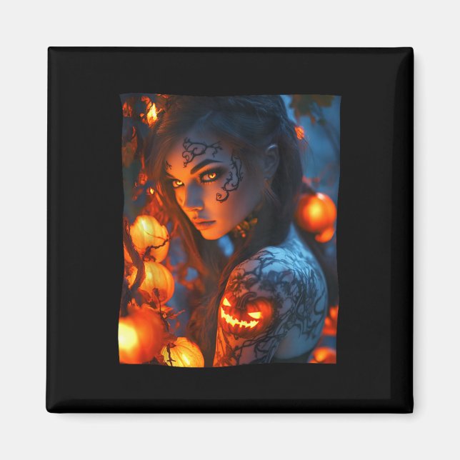 Imán Halloween Mystic Witch GIGHT Pumpkin (Frente)