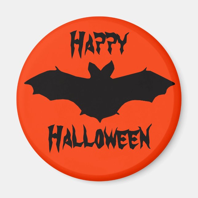 Imán Halloween Naranja Black Bat Magnet (Frente)