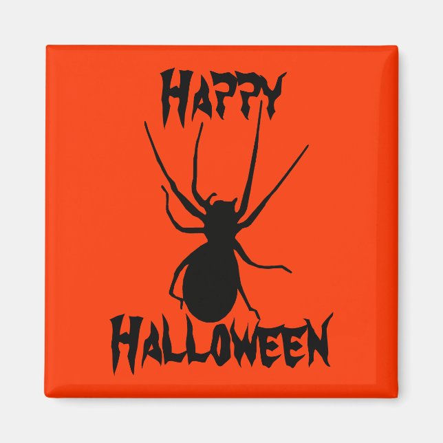Imán Halloween Naranja Black Creepy Spider Magnet (Frente)