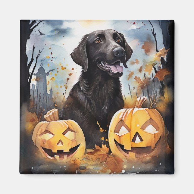 Imán Halloween Nueva Escocia con calabazas asustadas (Frente)