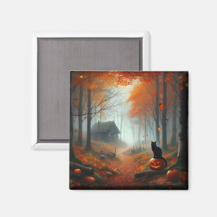 Imán Halloween/otoño/otoño/otoño/calabaza/gato