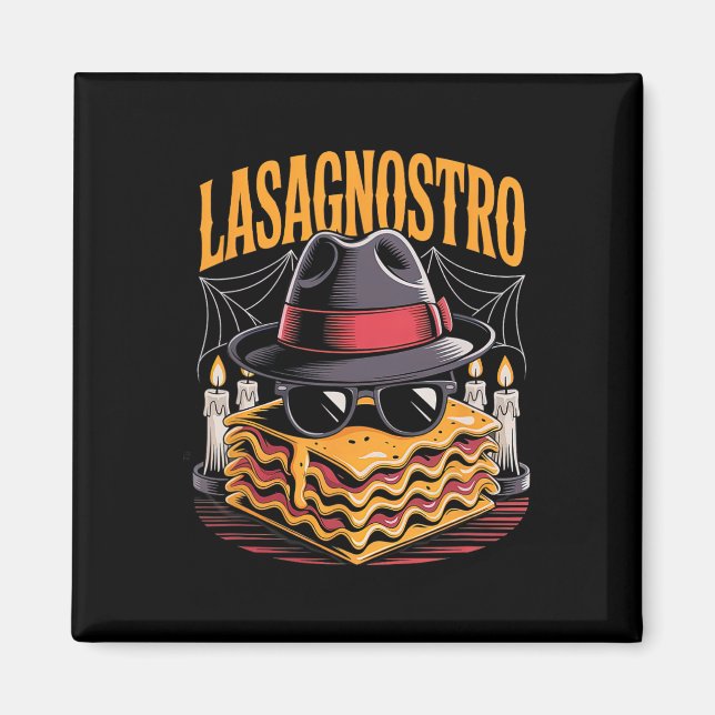 Imán Halloween Pasta Meme Mafia Parodia Funny Lasagna A (Frente)