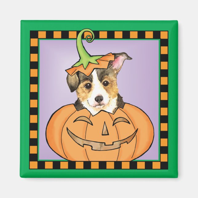 Imán Halloween Pembroke Welsh Corgi (Frente)