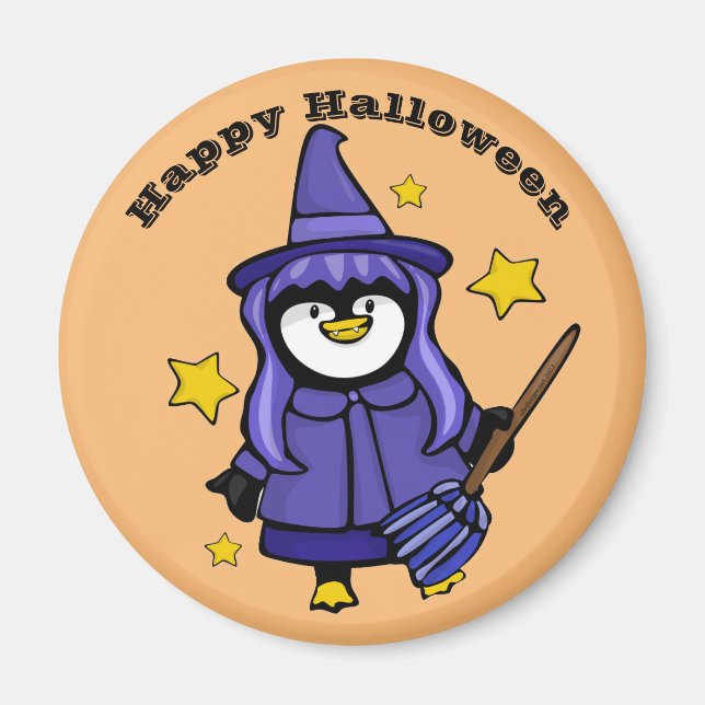 Imán Halloween Penguin Witch (Frente)