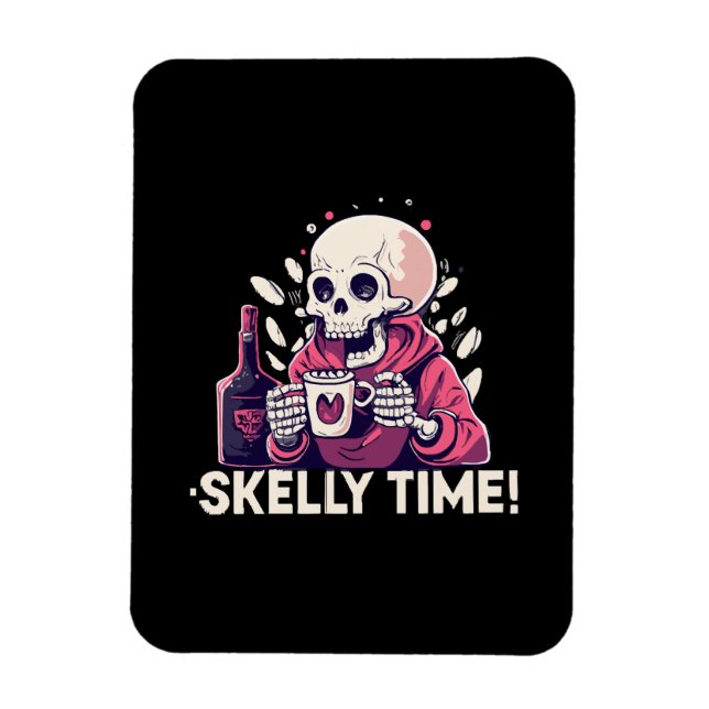 Imán halloween pero es hora de skelly (Vertical)