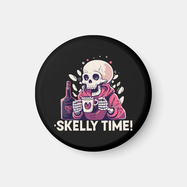 Imán halloween pero es hora de skelly (Frente)