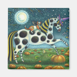 Imán HALLOWEEN PONY Y BAT CAT Whimsical