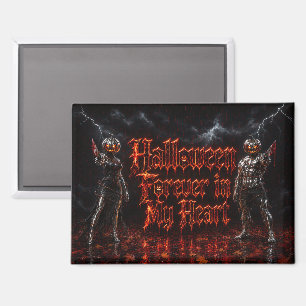 Imán Halloween Por Siempre En Mi Corazón Calabaza Gótic