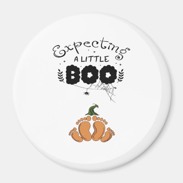 Imán Halloween Pregnancy Mom To Be Expecting Little Boo (Frente)