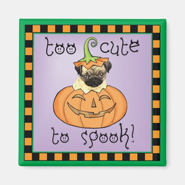 Imán Halloween Pug (Frente)