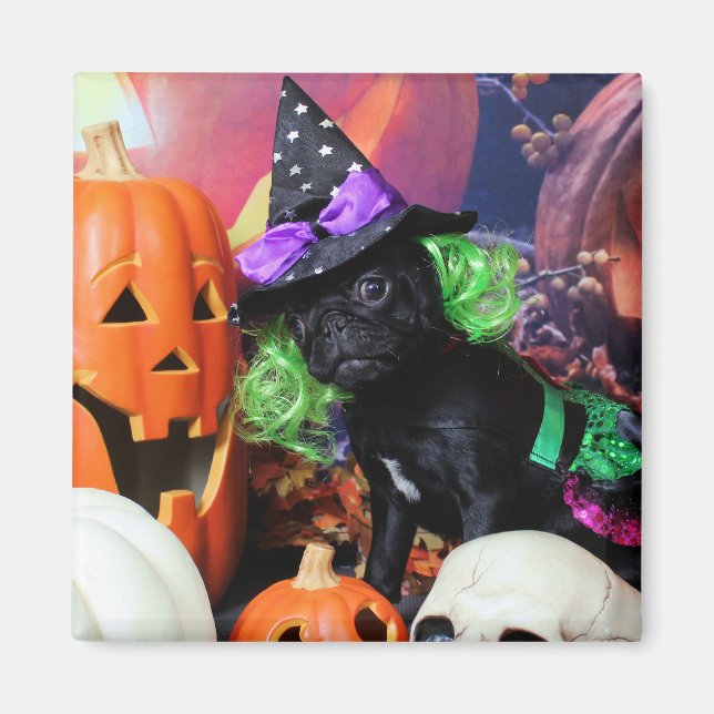 Imán Halloween - Pug - Daisy Mae (Frente)