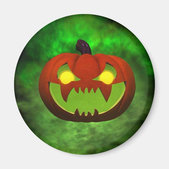 Imán Halloween-Pumpkin malvado espeluznante (Frente)
