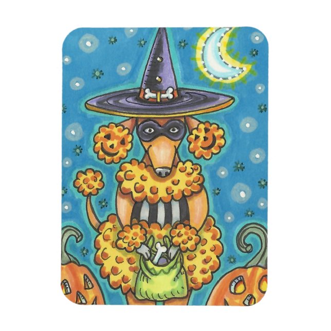 IMÁN HALLOWEEN PUMPKIN POODLE, DOG MAGNET (Vertical)