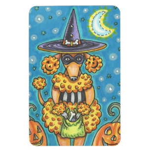IMÁN HALLOWEEN PUMPKIN POODLE, DOG MAGNET