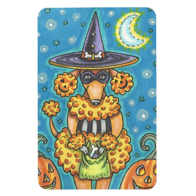 IMÁN HALLOWEEN PUMPKIN POODLE, DOG MAGNET (Vertical)