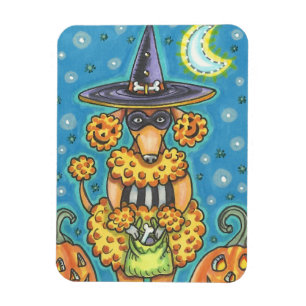 IMÁN HALLOWEEN PUMPKIN POODLE, DOG MAGNET